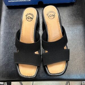 White Mountain Black and Tan Women's Sandals